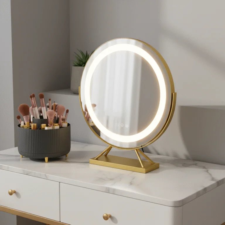 Specchio Trucco Luminoso LED Ricaricabile con Dimmer