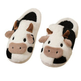 MooVera - Pantofole invernali in peluche a forma di mucca comode