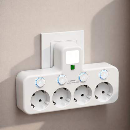 Multiprise Compacte 4 Prises et USB - Sécurisée et Polyvalente