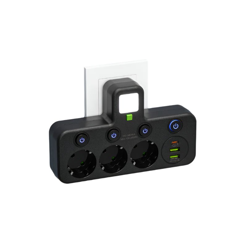Multiprise Compacte 4 Prises et USB - Sécurisée et Polyvalente