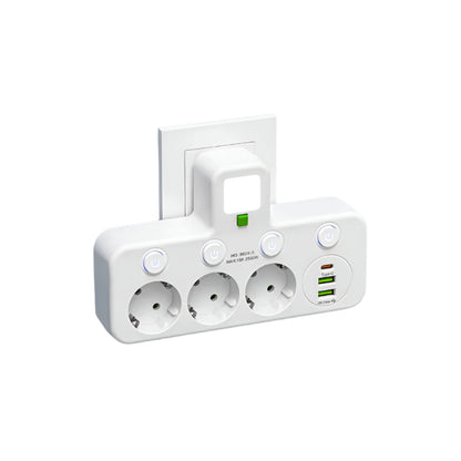 Multiprise USB avec Interrupteur LED - 3 Prises et Type-C