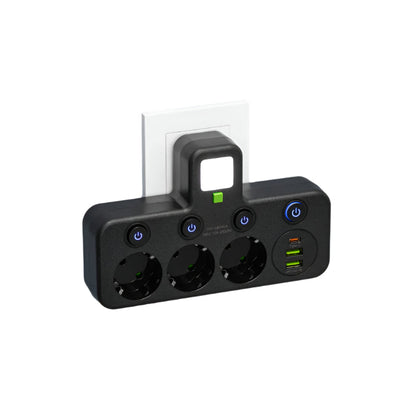 Multiprise USB avec Interrupteur LED - 3 Prises et Type-C
