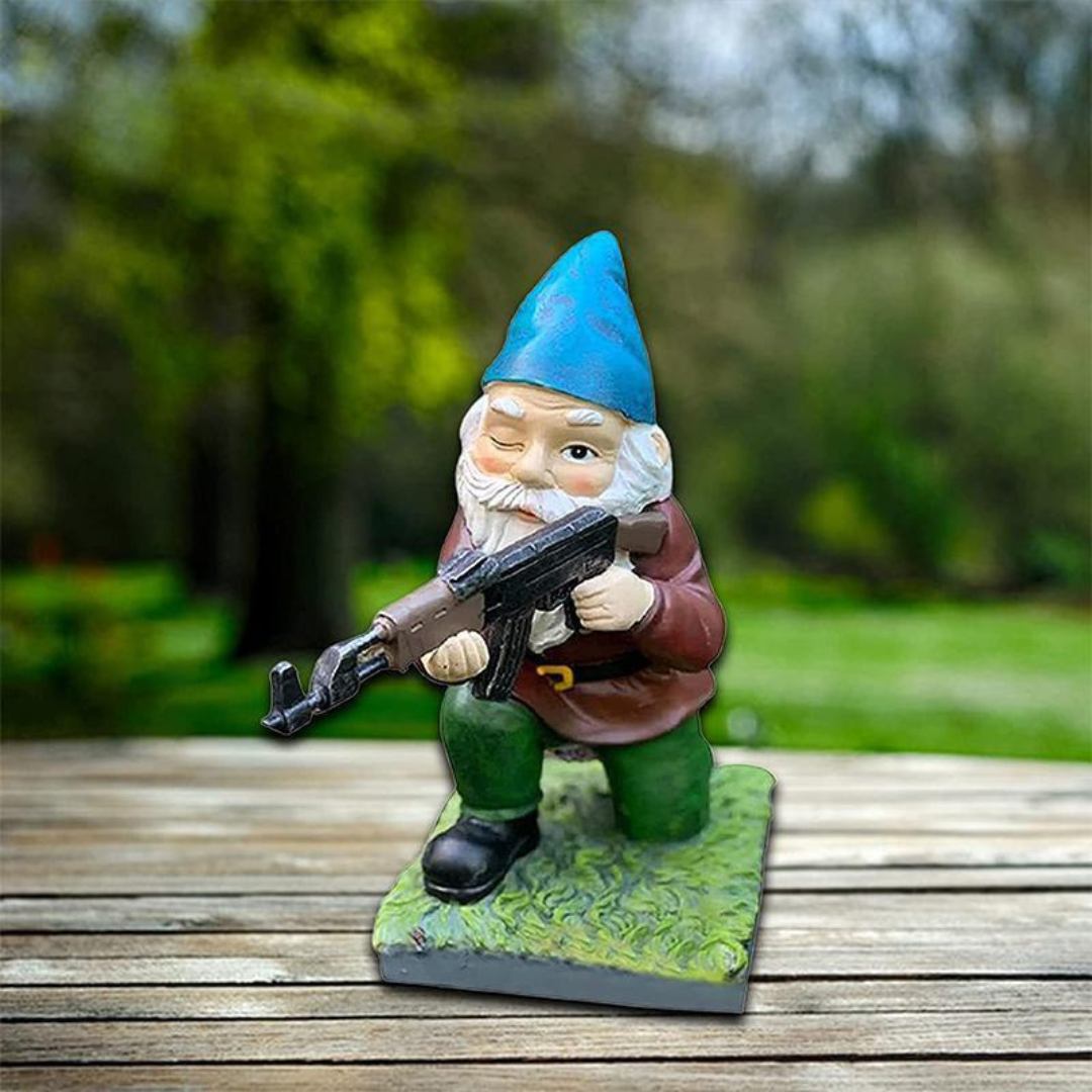 Militaire Tuinkabouter van Hars Camouflage - Buitendecoratie