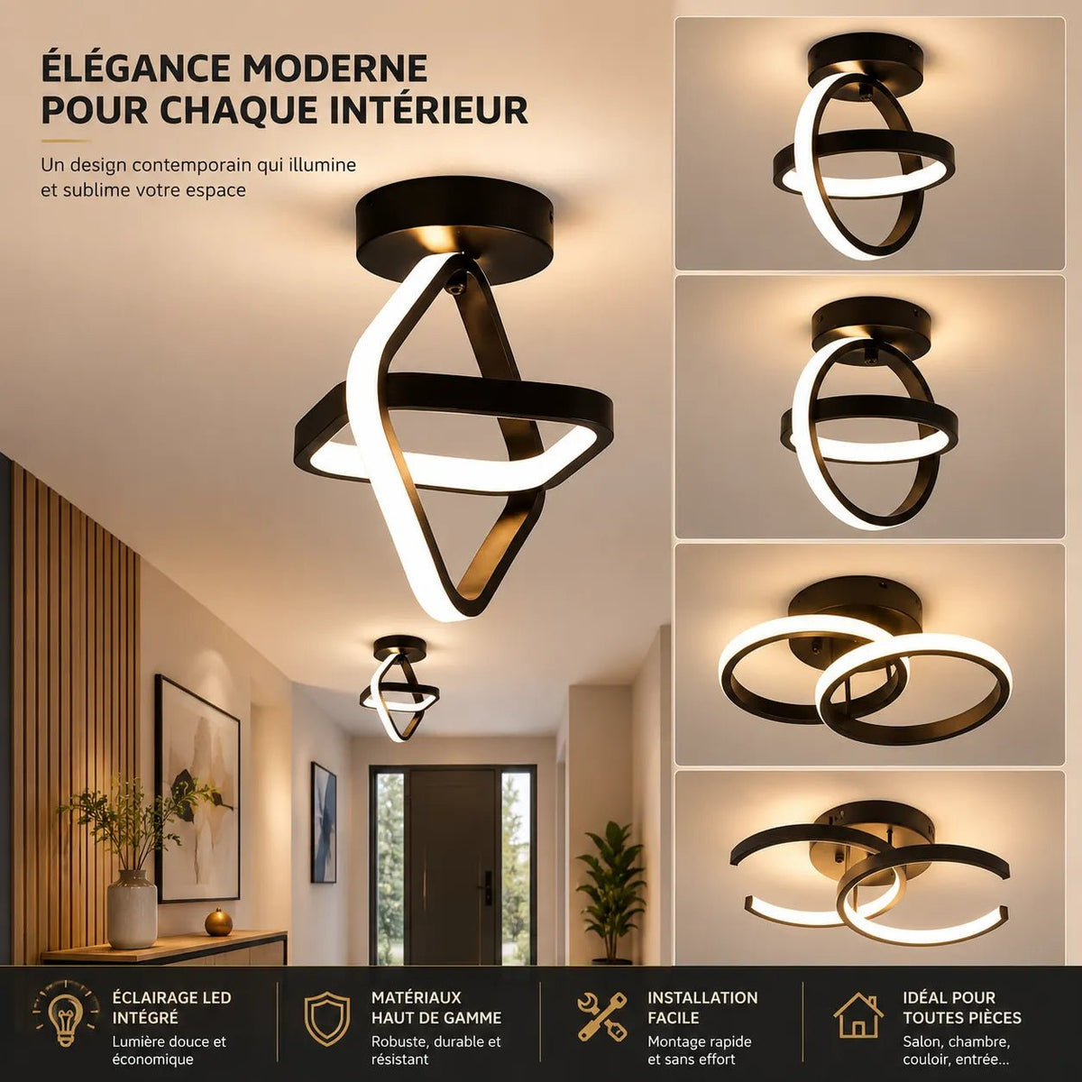 ORBÉLIA™ - Plafoniera a LED a doppio anello design 3 colori