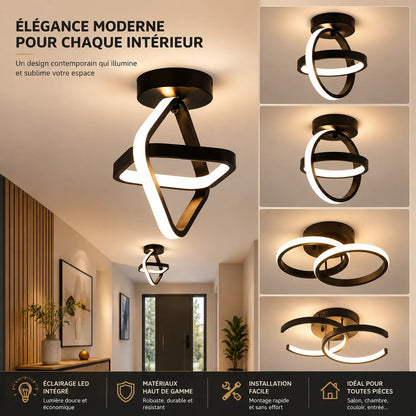 ORBÉLIA™ - Plafonnier à LED Design Double Anneau 3 Couleurs