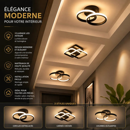 ORBÉLIA™ - Plafonnier à LED Design Double Anneau 3 Couleurs