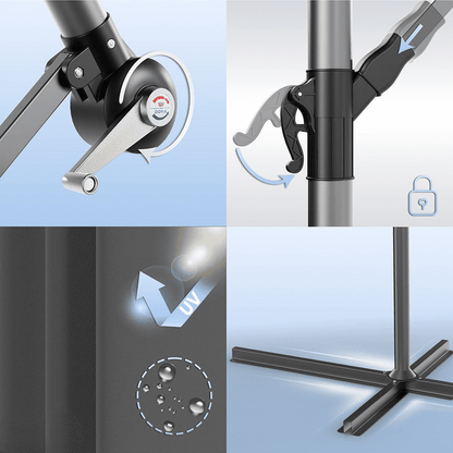 Parasol Déporté 3M avec Housse de Protection - Résistant et Ajustable