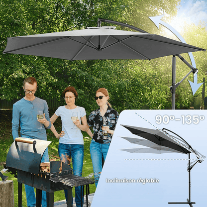 Parasol Déporté 3M avec Housse de Protection - Résistant et Ajustable