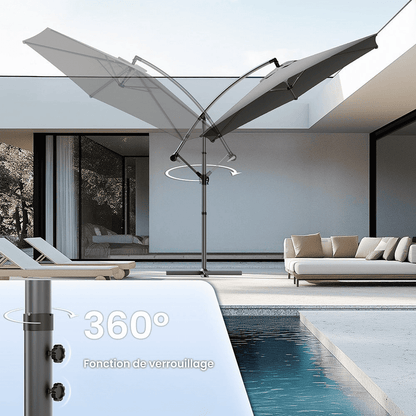 Parasol Déporté 3M avec Housse de Protection - Résistant et Ajustable