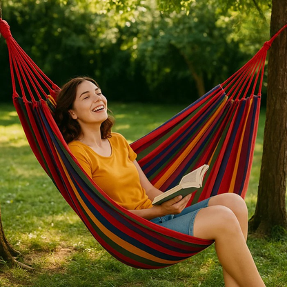 Hamac Double RelaxoLounge - Toile Durable et Stabilité Antidérapante