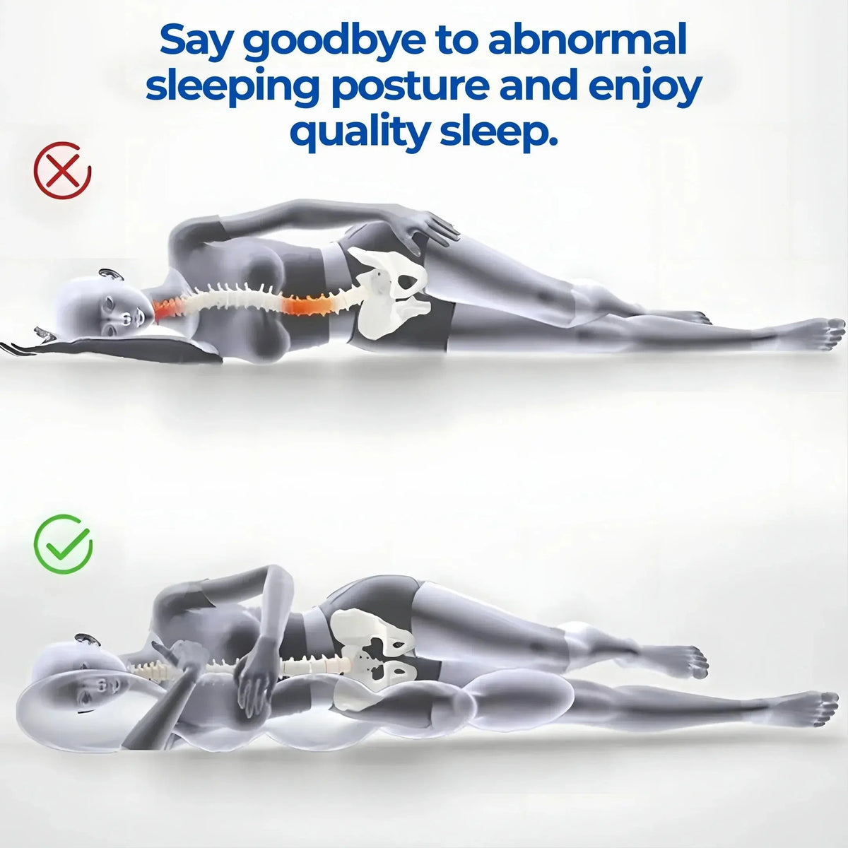Oreiller Ergonomique en Mousse à Mémoire de Forme - Confort Optimal pour Sommeil Latéral
