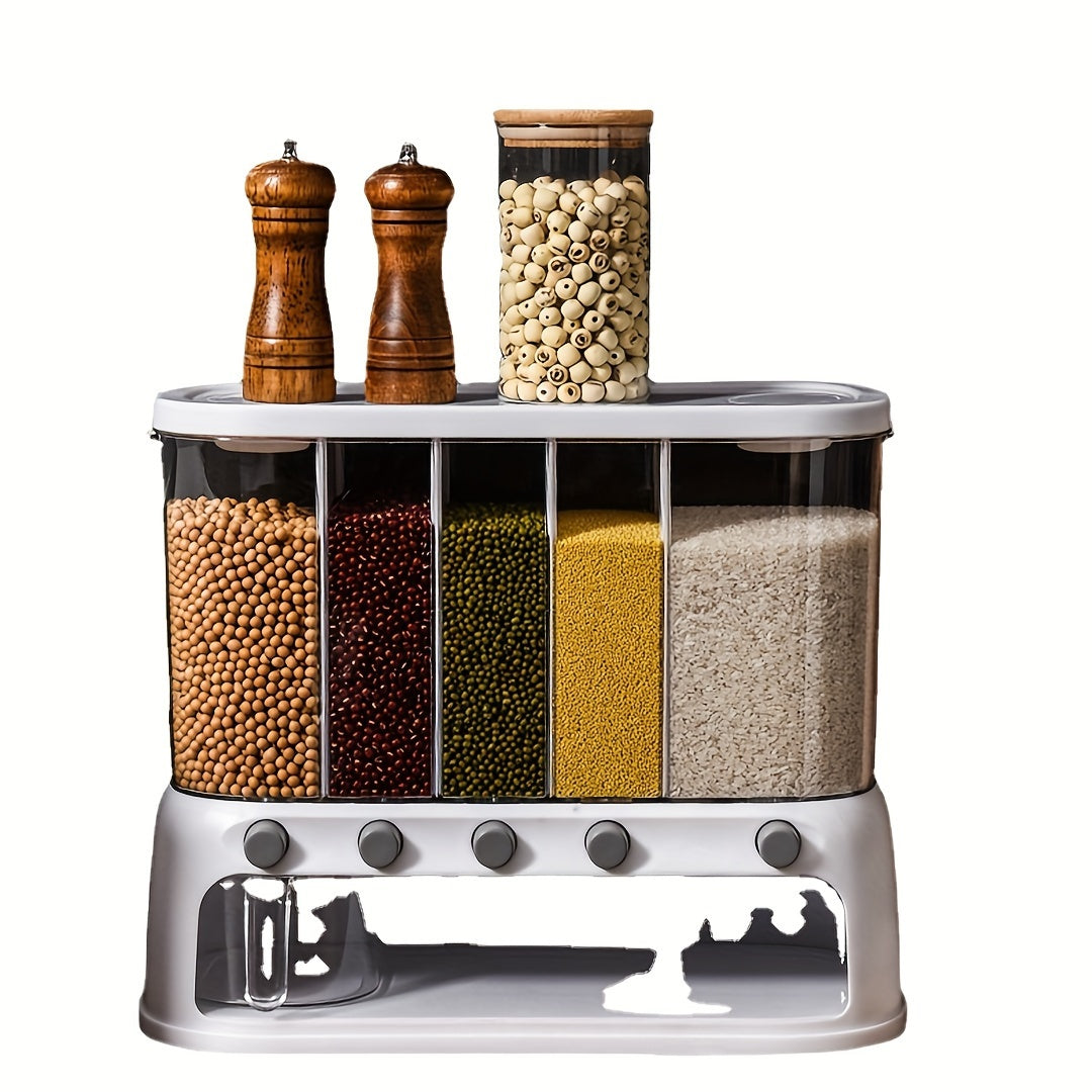 Organisateur de Garde-Manger Hermétique 5 Compartiments avec Couvercle Transparent