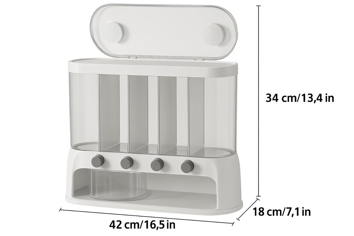 Organisateur de Garde-Manger Hermétique 5 Compartiments avec Couvercle Transparent