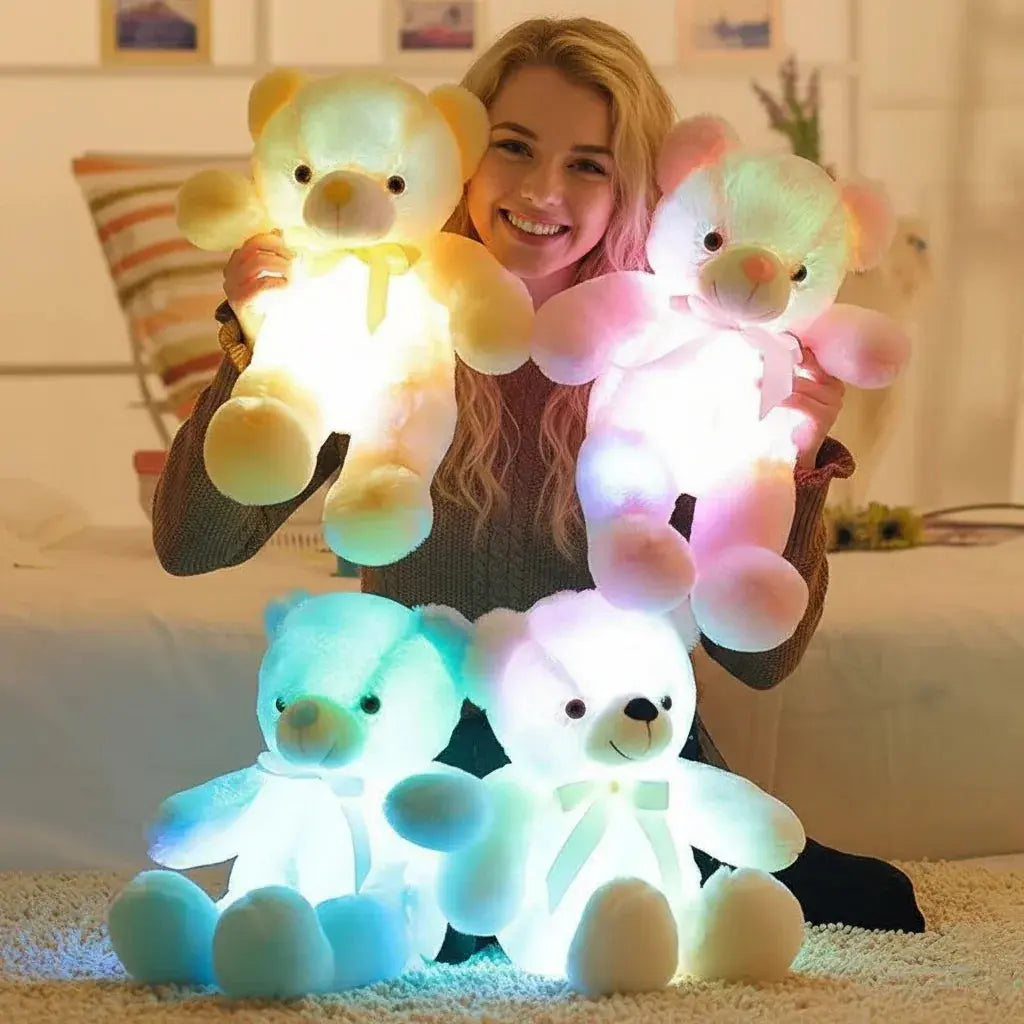 Ours en Peluche Lumineux LED - Éclairage Doux et Coloré pour Enfants