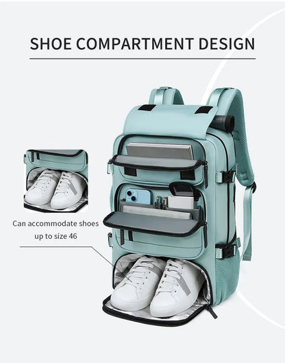 Pack TRAVELMAX - Sac à dos de voyage étanche avec port USB et compartiment à chaussures