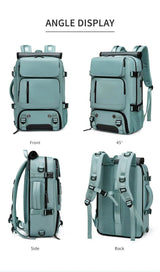 Zaino da viaggio TRAVELMAX impermeabile con porta USB e scomparto per scarpe