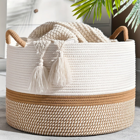Cesto Boho in Cotone - Contenitore Elegante e Pratico