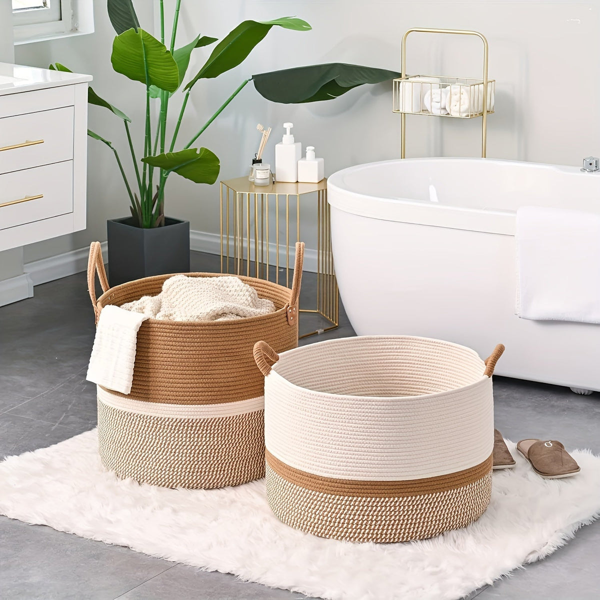 Cesto Boho in Cotone - Contenitore Elegante e Pratico