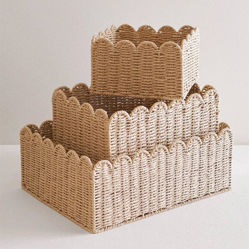 Panier Rangement Osier Tissé à la Main - Élégance Naturelle