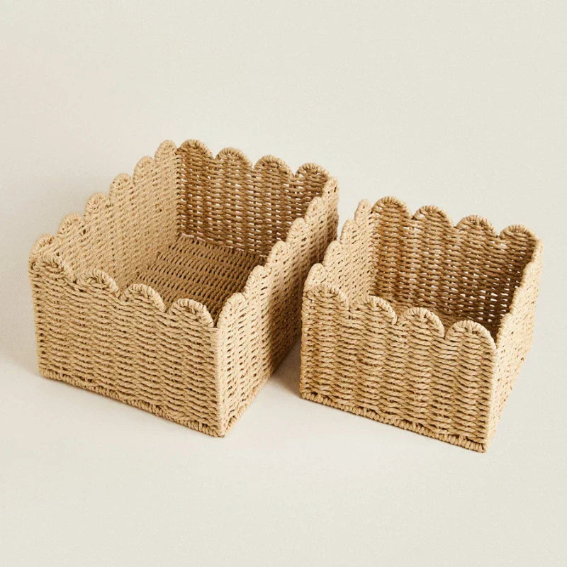 Panier Rangement Osier Tissé à la Main - Élégance Naturelle