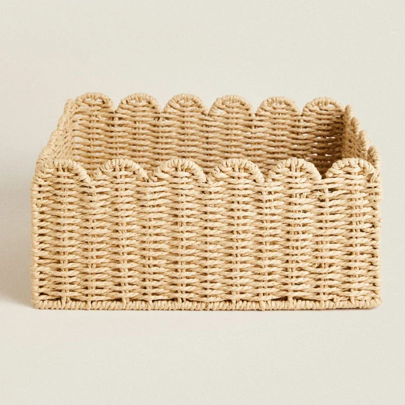 Panier Rangement Osier Tissé à la Main - Élégance Naturelle