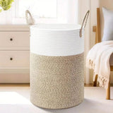 Panier Rangement Pliable en Coton - Panier Linge Élégant 60L