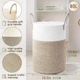 Panier Rangement Pliable en Coton - Panier Linge Élégant 60L