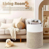 Panier Rangement Pliable en Coton - Panier Linge Élégant 60L