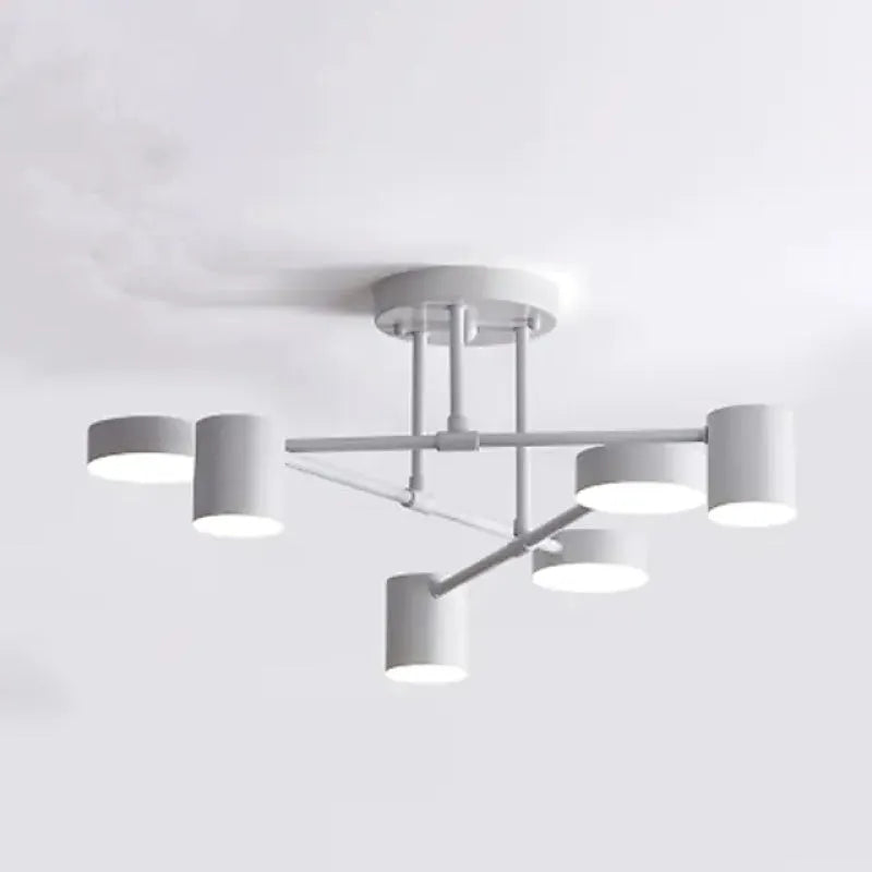 Plafonnier Design LED Moderne à 6 Lumières avec Éclairage Ambiant Réglable pour Salon