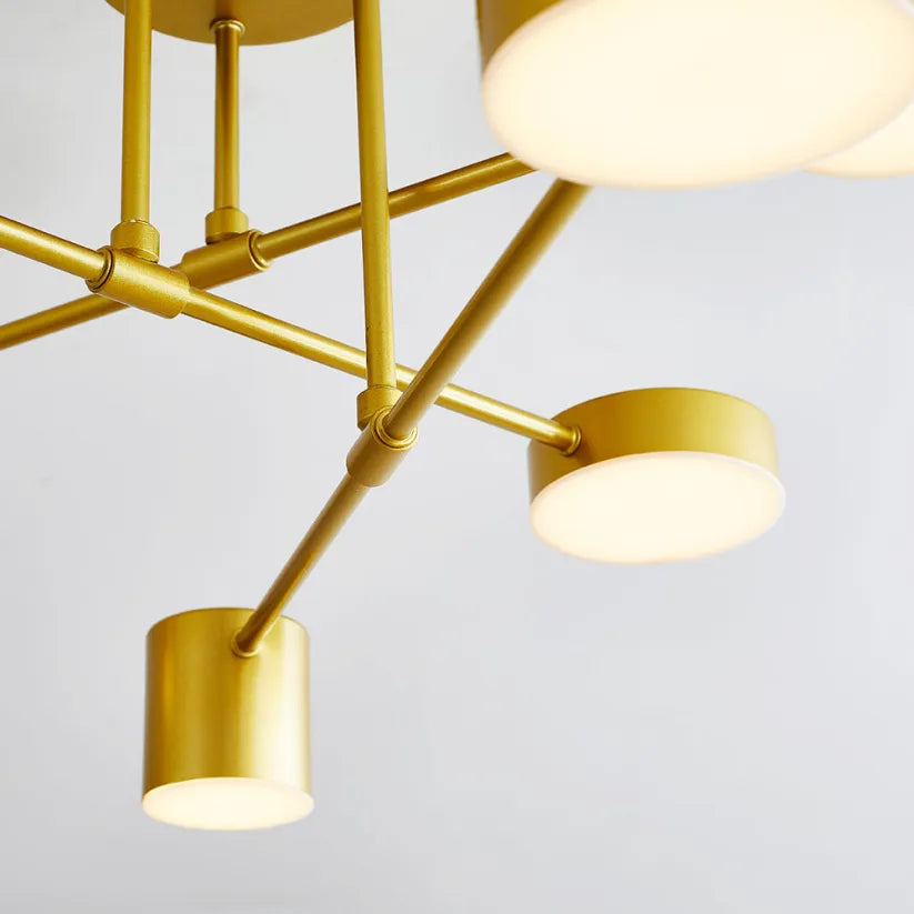 Plafonnier Design LED Moderne à 6 Lumières avec Éclairage Ambiant Réglable pour Salon