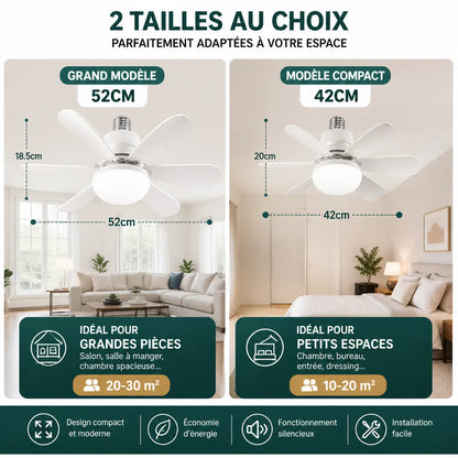 Plafonnier Ventilateur LED Éolia - Ventilation Silencieuse et Design Moderne
