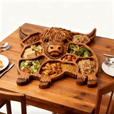 Planche à Saucisses en Bois Massif avec Motif Vache - Idéale pour Fromages et Snacks