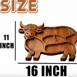 Planche à Saucisses en Bois Massif avec Motif Vache - Idéale pour Fromages et Snacks