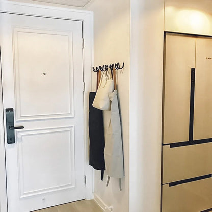 Porte-Manteau Mural en Fer Forgé - Design Ondulé Élégant