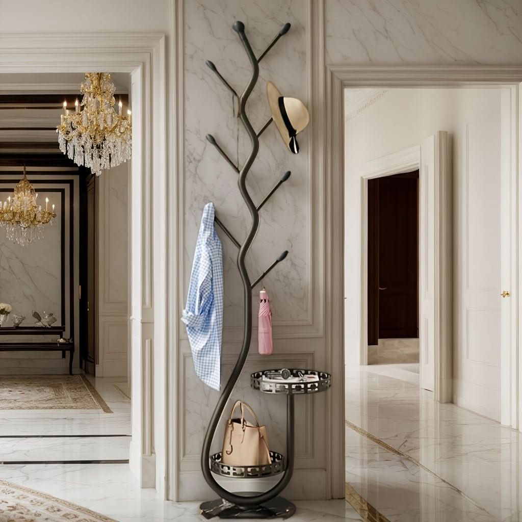 Porte Manteau Arbre Mural Élégant en Fer Design Scandinave