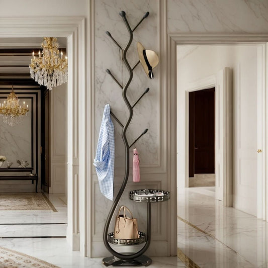 Appendiabiti da Parete ad Albero Elegante in Ferro Design Scandinavo