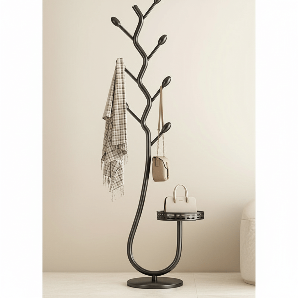 Porte Manteau Arbre Mural Élégant en Fer Design Scandinave