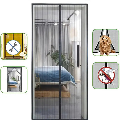 Porte Moustiquaire Aimantée - Installation Facile Sans Outils