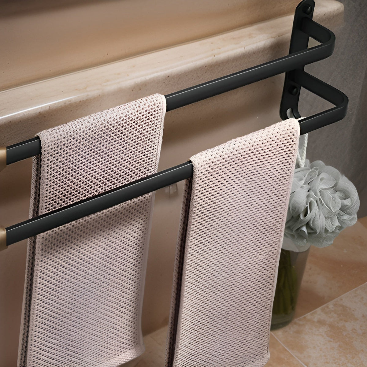 Porte Serviettes Mural en Aluminium Élégant à 3 Niveaux pour Salle de Bain