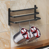 Porte Serviettes Mural en Aluminium Élégant à 3 Niveaux pour Salle de Bain