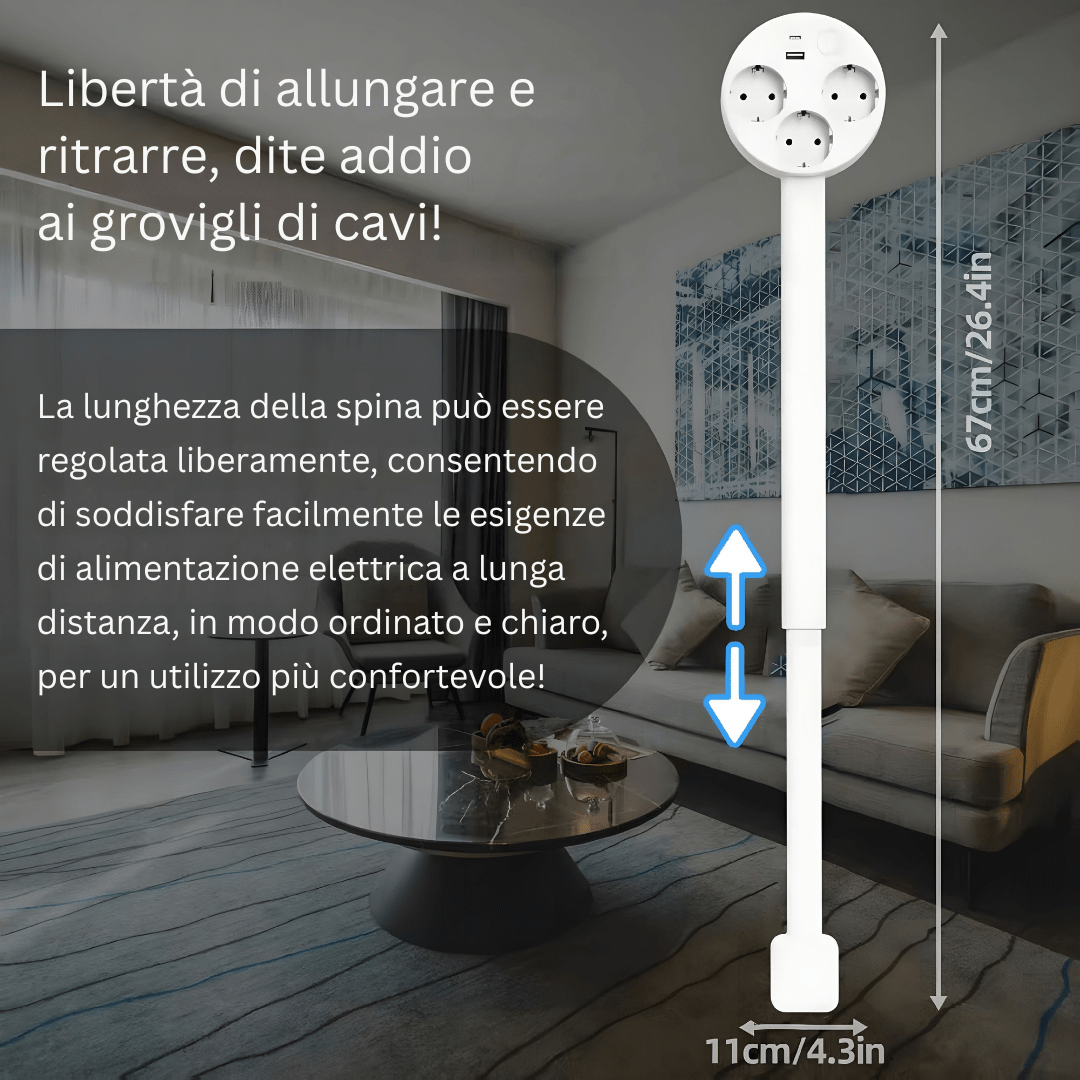 Presa Multipla Intelligente con USB - Design Elegante e Pratico
