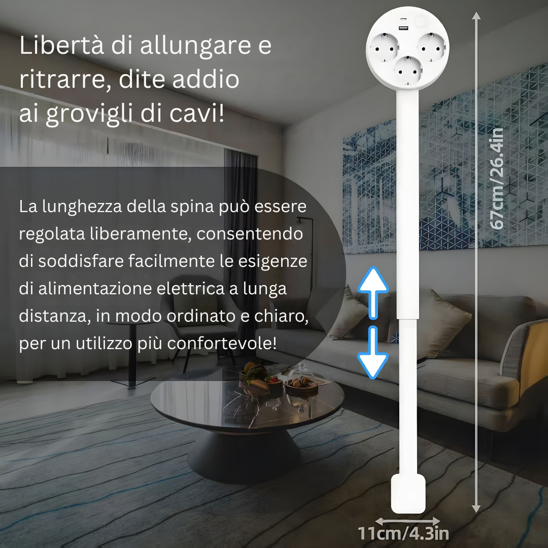Prise Extensible Intelligente avec USB - Design Élégant et Pratique