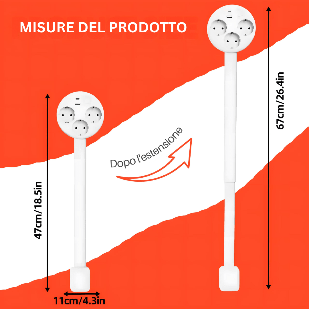 Presa Multipla Intelligente con USB - Design Elegante e Pratico