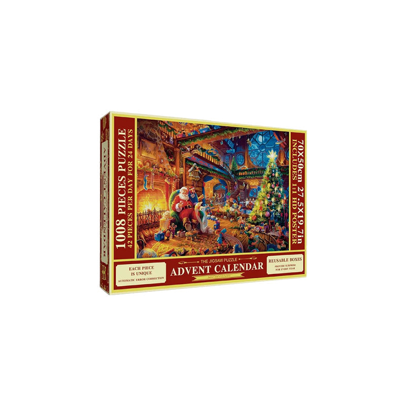 Puzzle de Noël - Calendrier de l'Avent 1008 Pièces Scène Festive