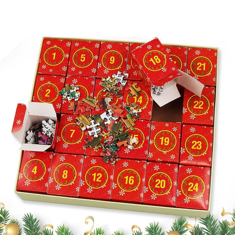 Puzzle de Noël - Calendrier de l'Avent 1008 Pièces Scène Festive