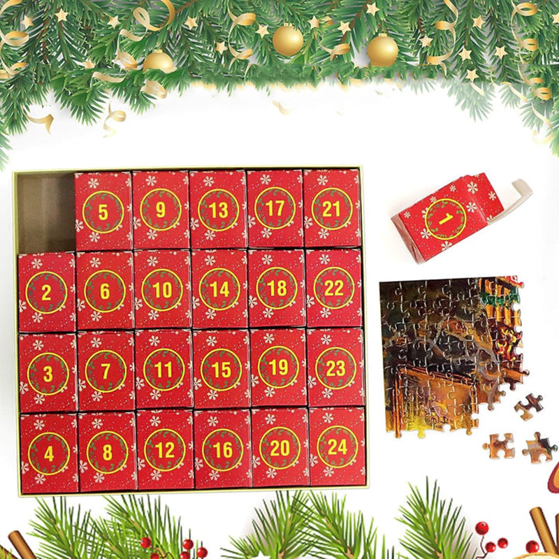 Puzzle de Noël - Calendrier de l'Avent 1008 Pièces Scène Festive