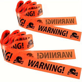 Ruban d'Avertissement Halloween - Crâne Effrayant en Plastique Durable