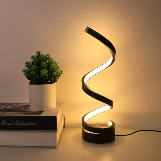 SPIRALUX - Lampada da tavolo a LED a spirale, design moderno, dimmerabile