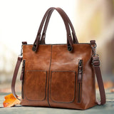 Borsa a Tracolla da Donna in Pelle Vintage Elegante Fatta a Mano