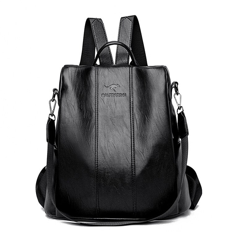 Zaino antifurto in pelle da donna - Stile vintage elegante